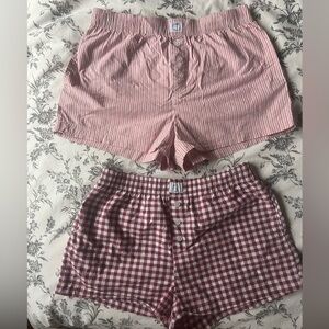 100% Cotton Pink and Red Patterned Lounge Shorts